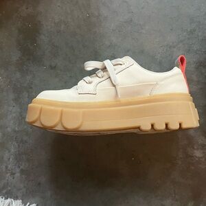 Beige Chunky Sole Sneakers